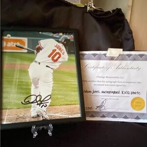 ADAM JONES BALTIMORE ORIOLES SIGNED PHOTO AUTHENTICATED PRESTIGE MEMORABILIA LLC